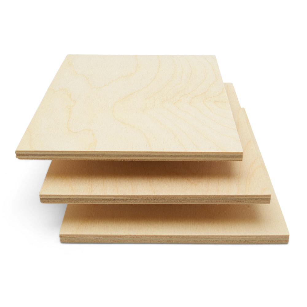 Baltic Birch Plywood, 3 mm 1/8 x 8 x 8 Inch Craft Wood, Box of 100 B/BB  Grade Baltic Birch Sheets, Perfect for Laser, CNC Cutting and Wood Burning,  by