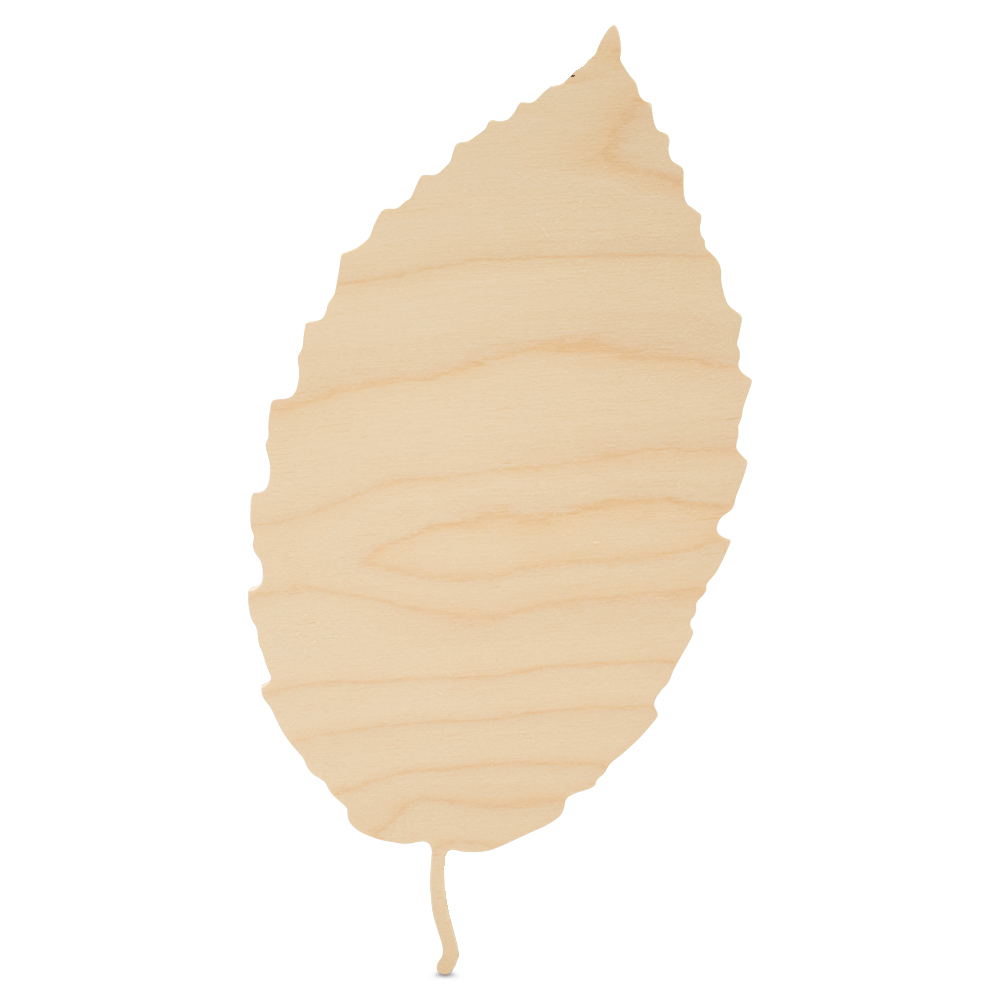 Leaf Wood Cutout 12″x6-1/2″, Unfinished, for Autumn Decor/Crafts | Woodpeckers