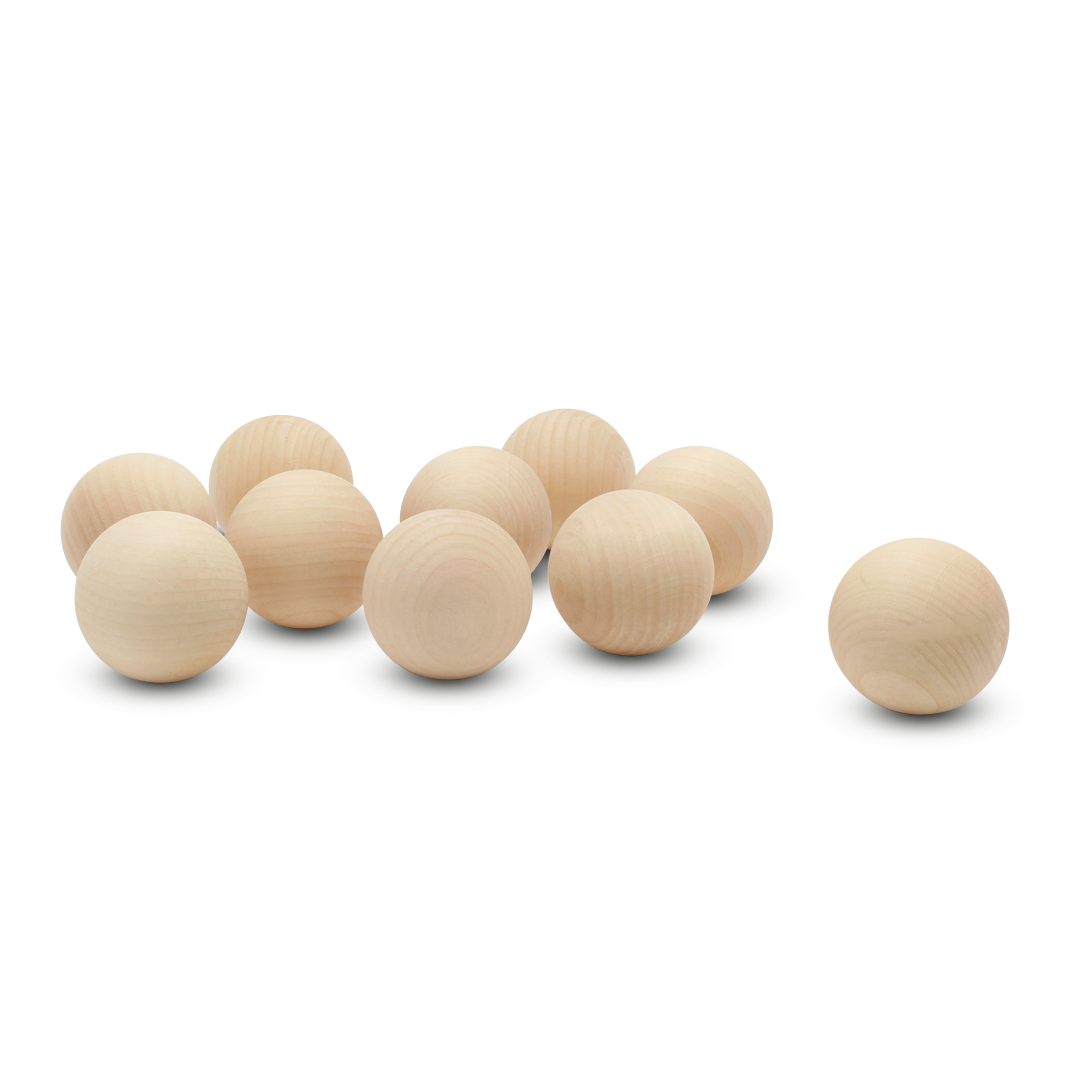Wooden Balls 2-1/4 inch Unfinished, Round Birch Balls for Crafts | Woodpeckers