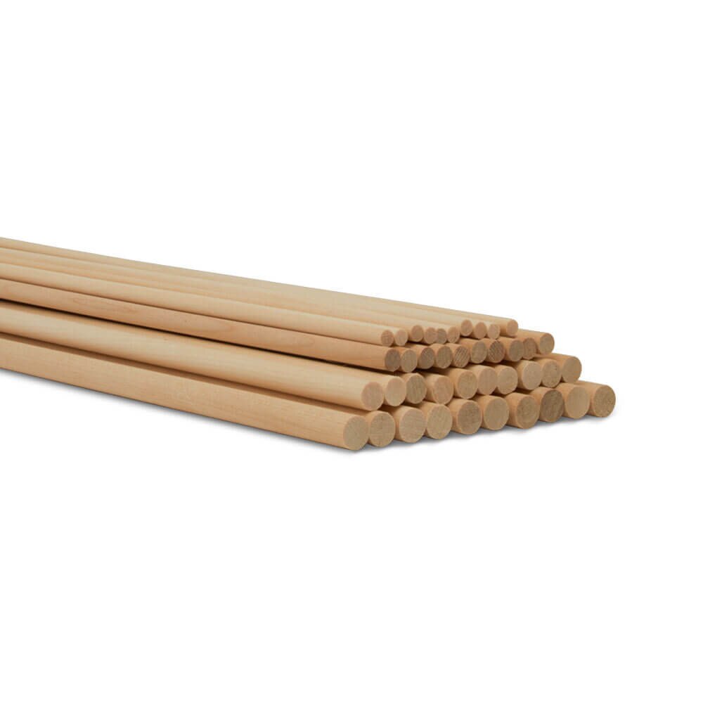 Wood Square Dowel Rods 1/4-inch x 48 Pack of 10 Wooden Craft Sticks for  Crafts and Woodworking by Woodpeckers