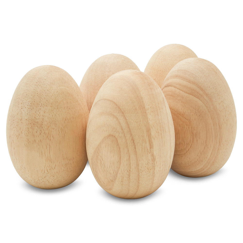 Wooden Eggs Unfinshed 4-3/8 inch, Flat Botton, Easter Crafts |Woodpeckers