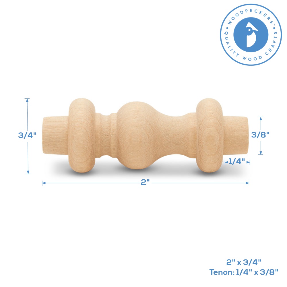 Wooden Spindles 2 inch , for Crafts, Home Décor, Furniture ...