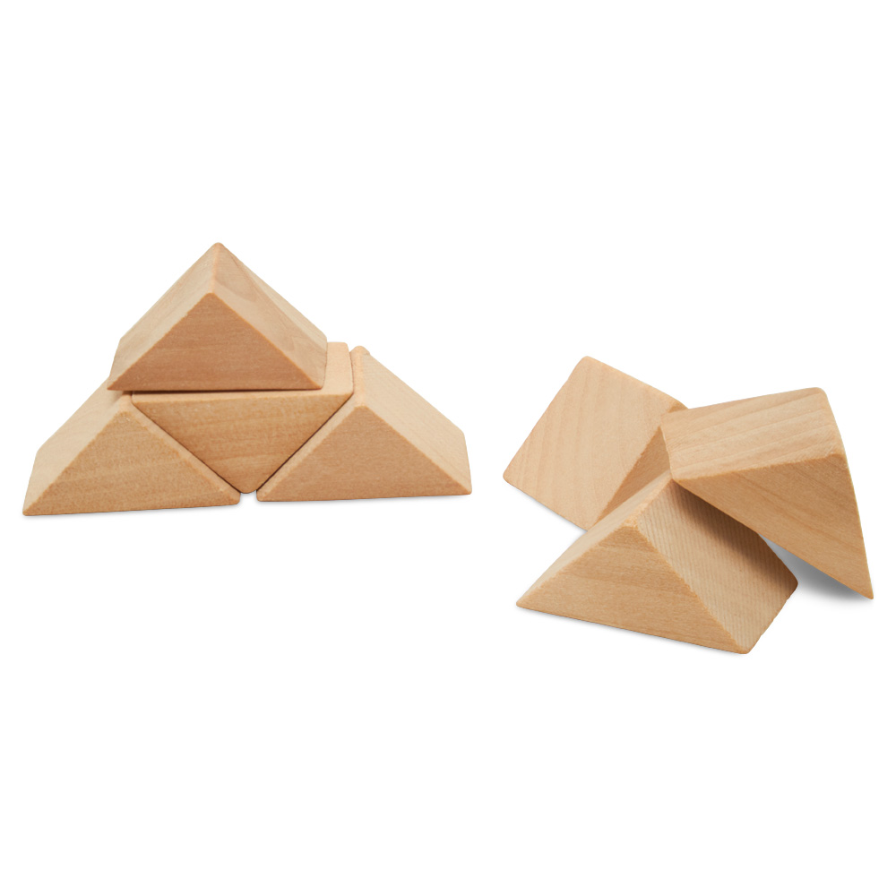 Triangle Wood Building Blocks 1-1/8-Inch, Pack of 100 Unfinished Wood Block for Crafting, Open Ended & Loose-Parts Play, by Woodpeckers