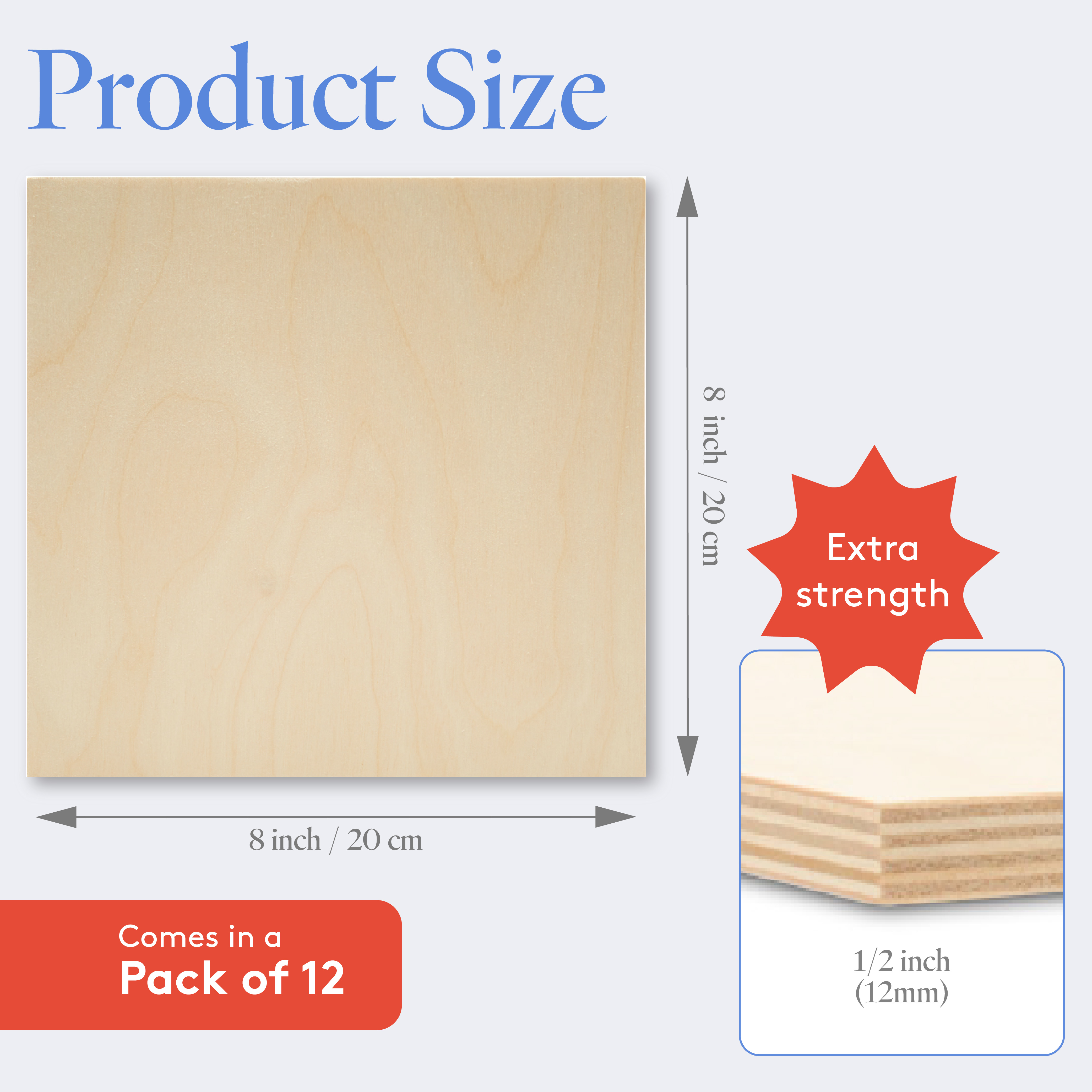 Baltic Birch Plywood, 12 mm 1/2 x 8 x 8 Inch, B/BB Grade Sheets| Woodpeckers - Picture 14 of 14