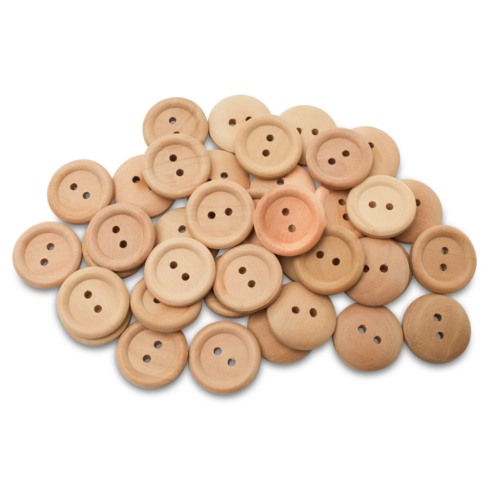 Unfinished Wooden Buttons for Crafts and Sewing 3/4 inch, Woodpeckers