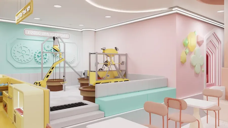 Không gian Woopie với gam màu pastel thân thiện với trẻ