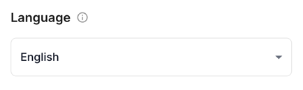 Advanced Language selector set to English.