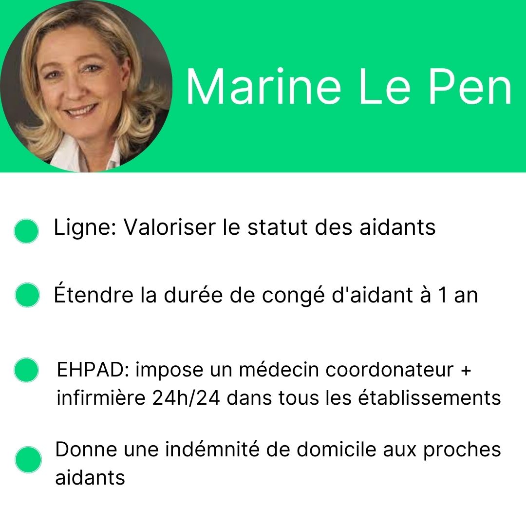 Programme électoral de Marine Le Pen pour les séniors