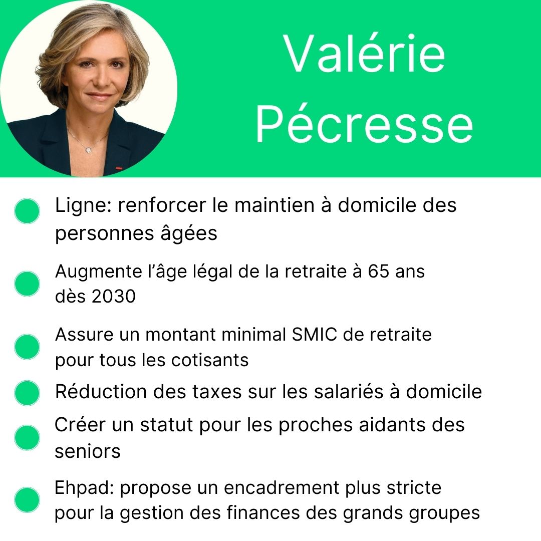 Programme électoral de Valérie Pécresse concernant les seniors