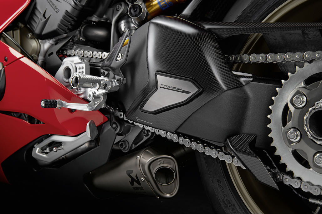 The Panigale V4 is ready for the track with the Racing accessories package