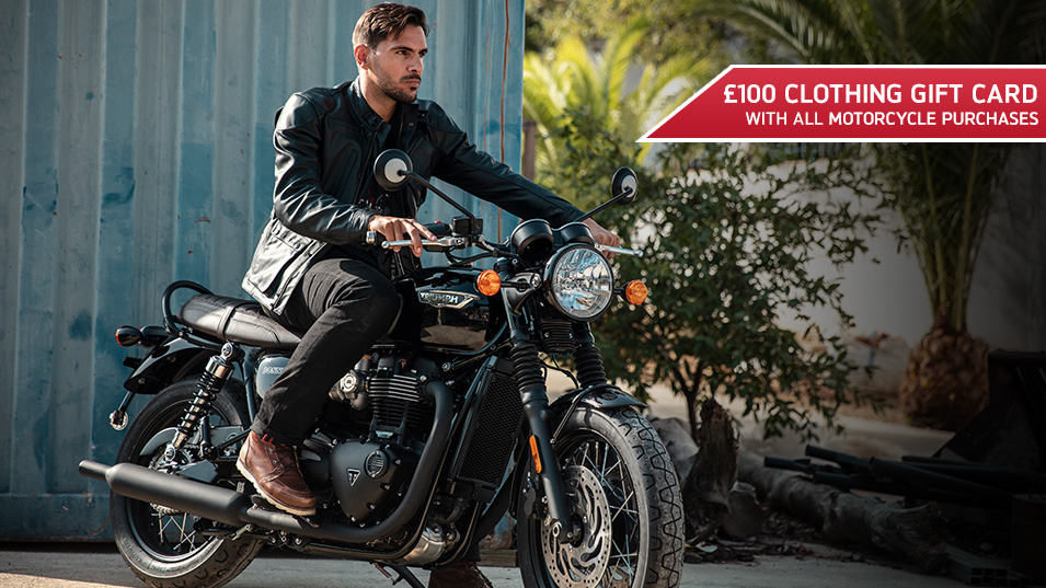 £100 clothing gift card with Triumph Motorcycles’ latest offers