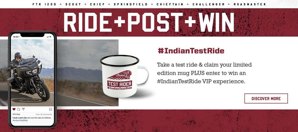 Indian Motorcycle Test Ride Competition Announced – Ride, Post, Win