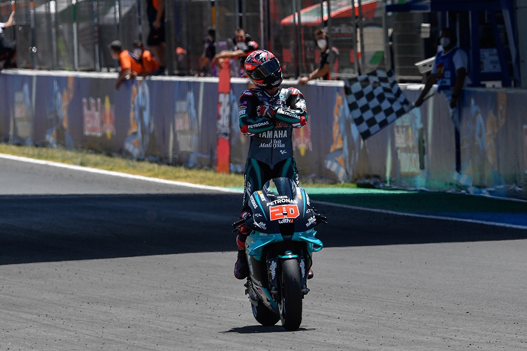 Undefeated: Quartararo bolts to victory ahead of Vinales and Rossi