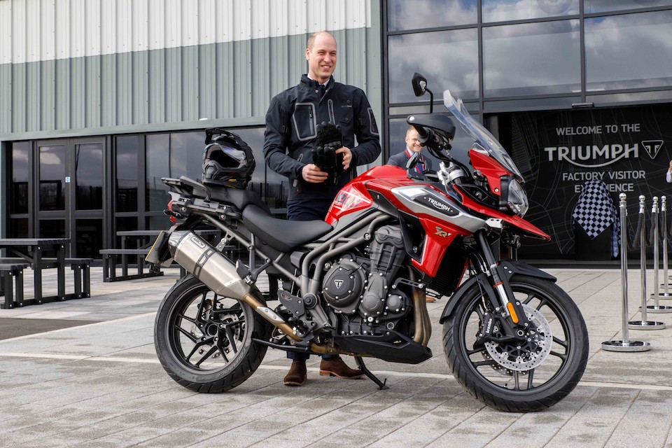 Hrh The Duke Of Cambridge Rides In To Visit Triumph Motorcycles