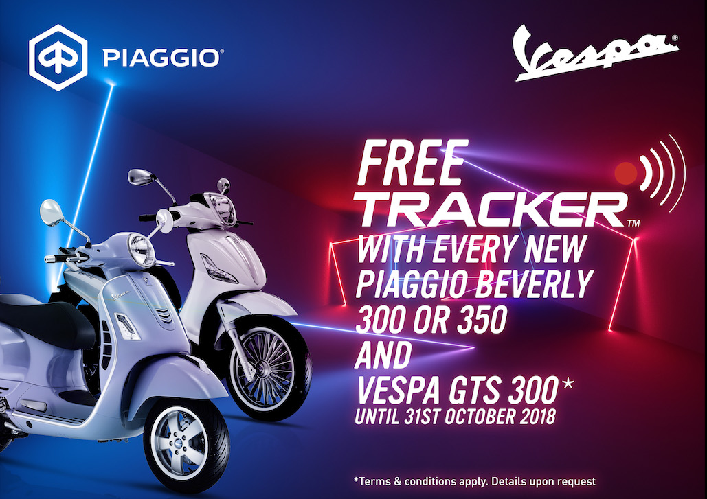 Piaggio And Vespa Retailers Partner With Tracker Network UK