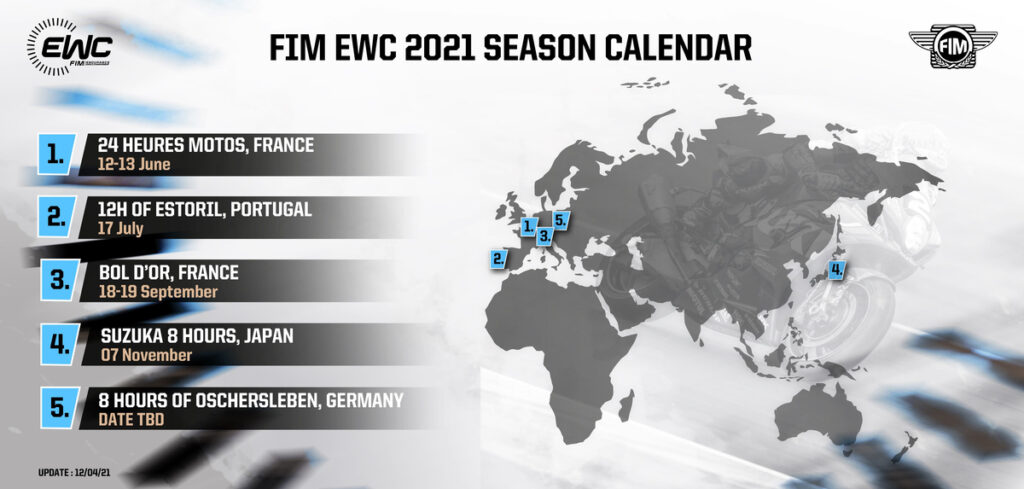 Revised 2021 FIM EWC calendar