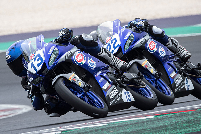 This is the 2021 Yamaha R3 bLU cRU European Cup