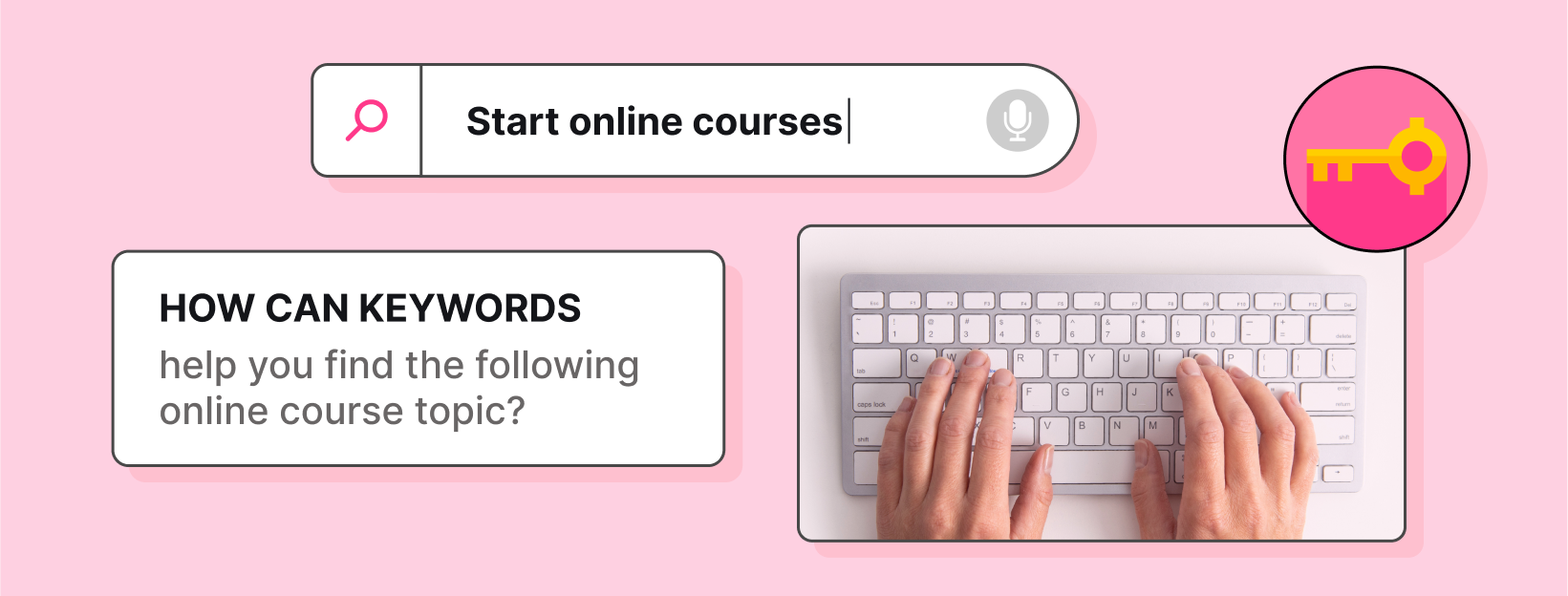How can keywords help you find the following online course topic?