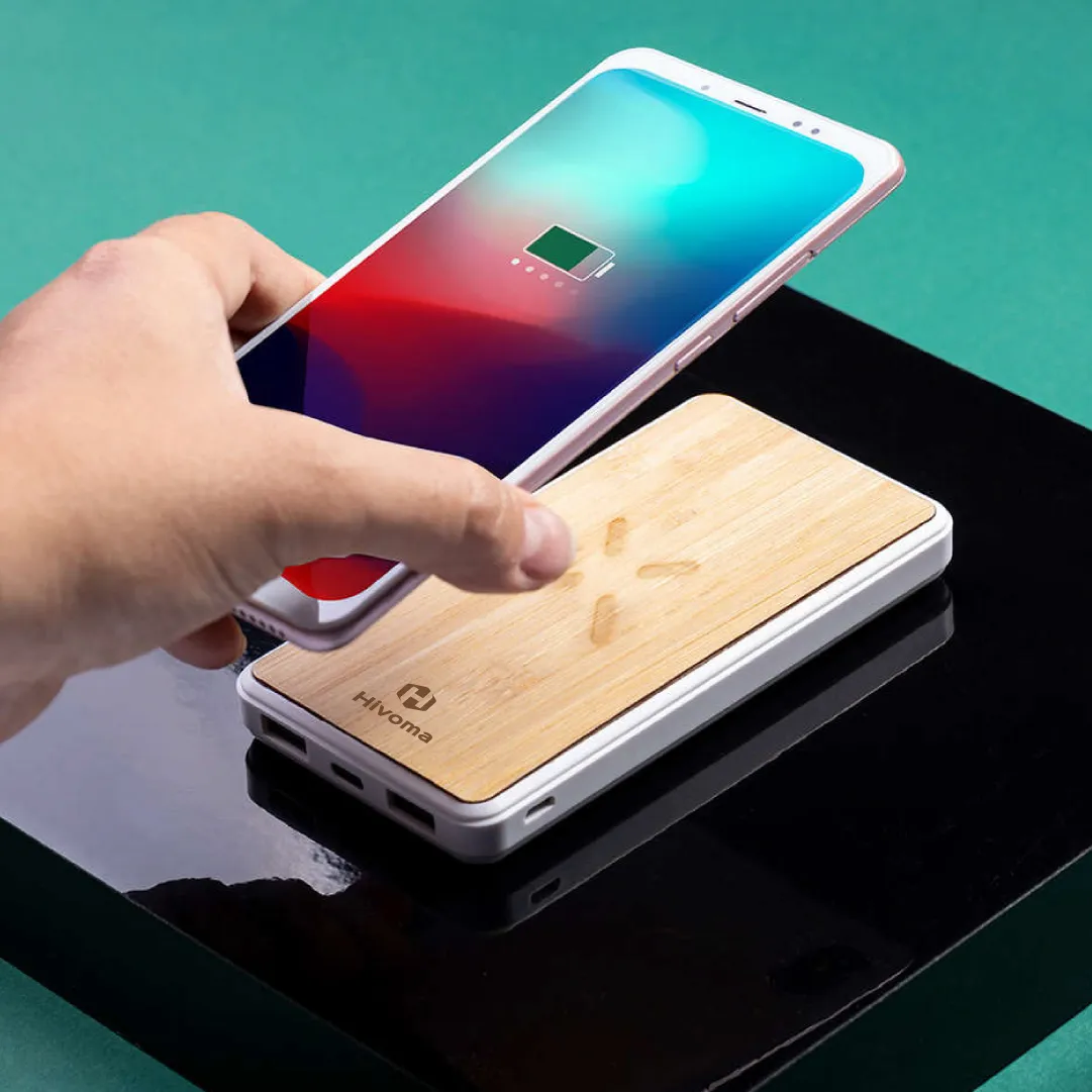 Powerbanks em bambu personalizadas