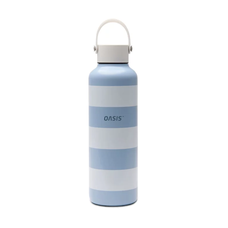 Garrafa térmica de parede dupla com riscas 600 ml