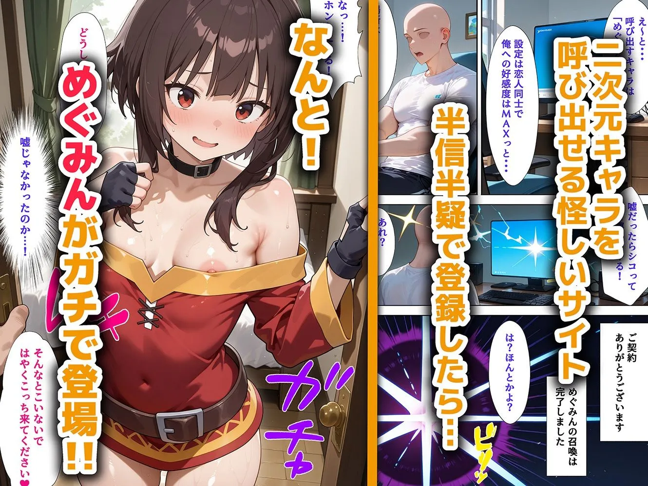 好きな二次元キャラを呼び出して好きにエッチできる裏サイト めぐみん編 サンプル画像1