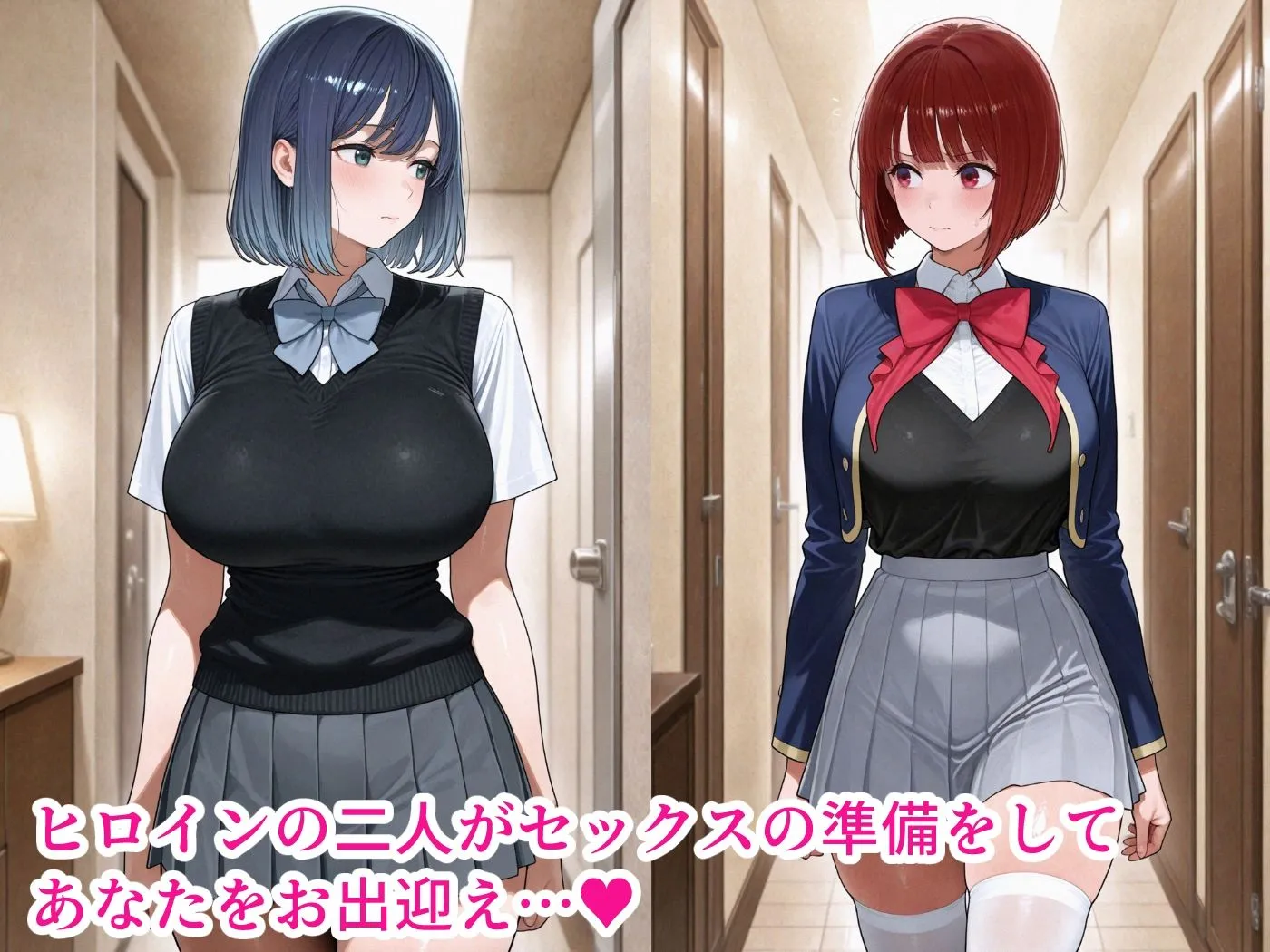 Hotel De Sex -有〇かな&黒〇あかね- サンプル画像1
