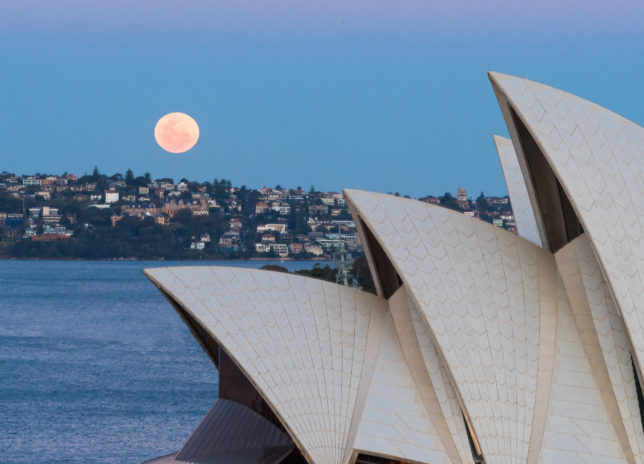 Moonrise Over the Opera House, Sydney, Australia