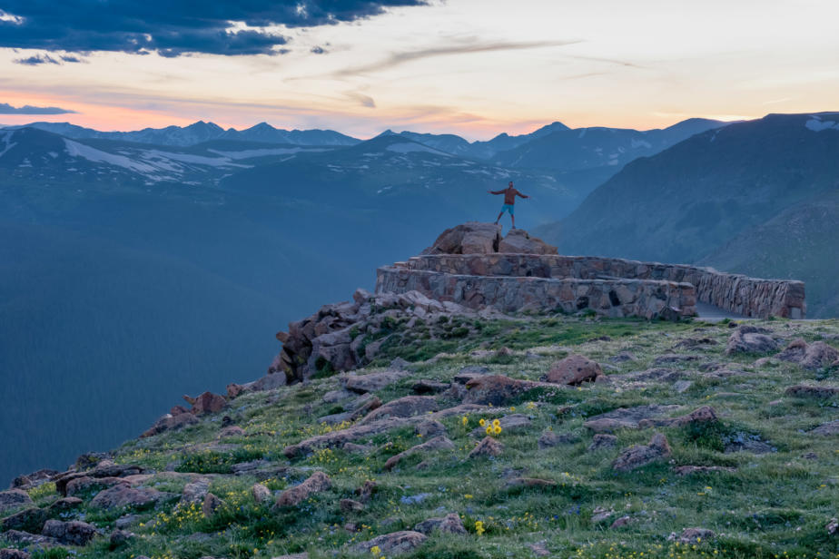 Sunset at Forest Canyon Overlook, Rocky Mountain National Park,