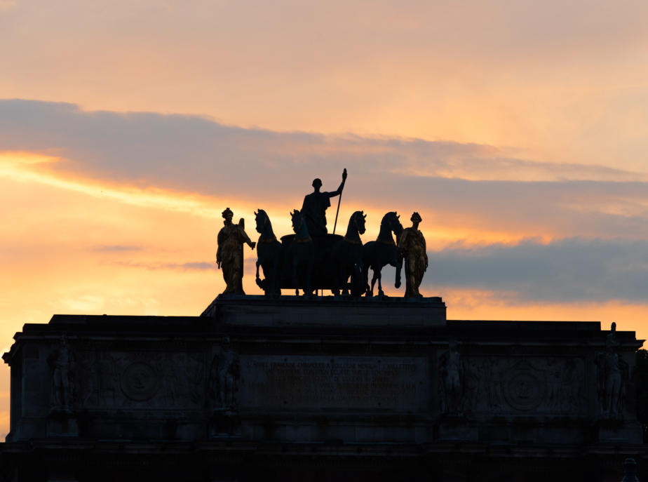 Statue on the Arc de Triomphe du Carrousel, Paris, France