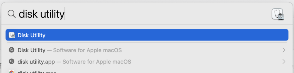 Search for Disk Utility