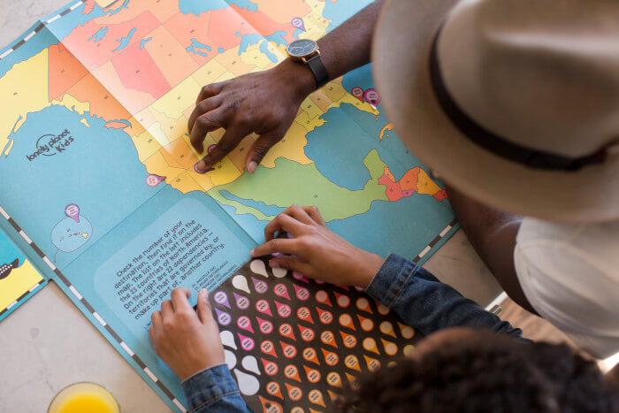 students working on a map