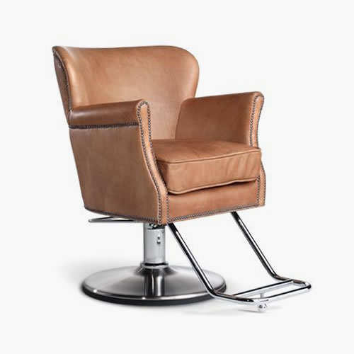 brown leather salon chair