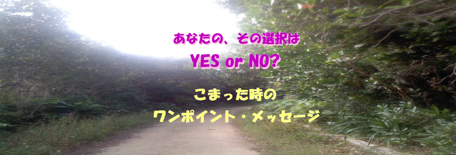 あなたの、その選択はYES or NO?　こまった時の ワンポイント・メッセージ