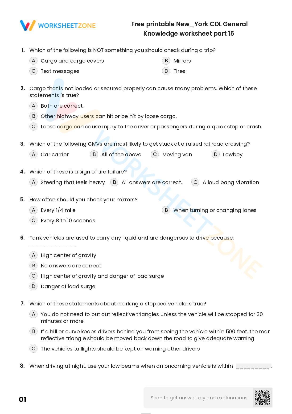 ny cdl general knowledge test answers pdf