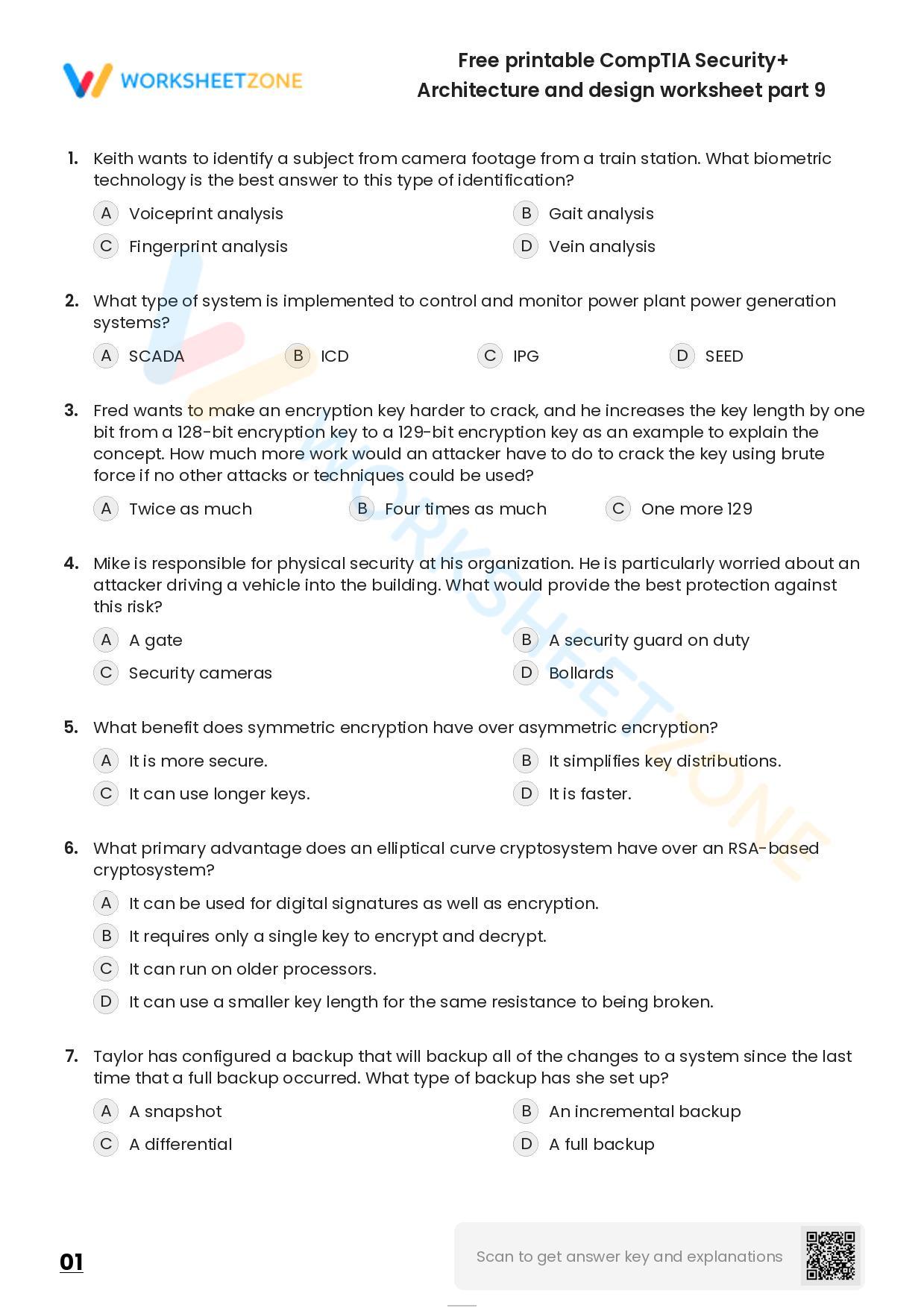 Free printable CompTIA Security+ Architecture and design worksheet part ...