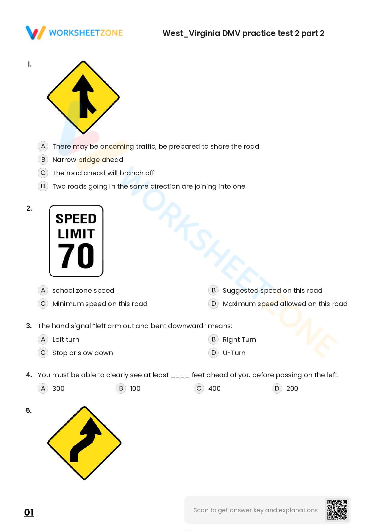 Free Printable Kansas DMV Practice Test Worksheetzone, 48 OFF