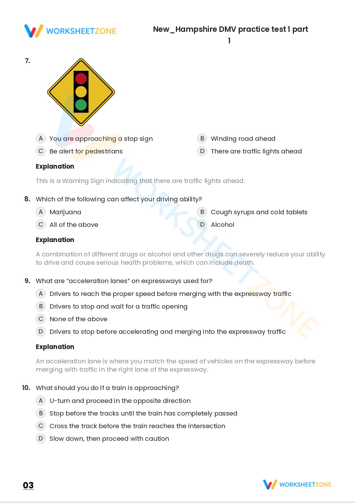 Free Printable New/Hampshire DMV Practice Test Part, 41% OFF