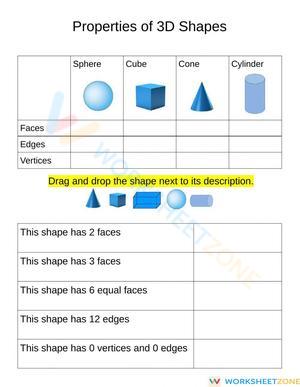 3D Shapes, Properties of 3D Shapes