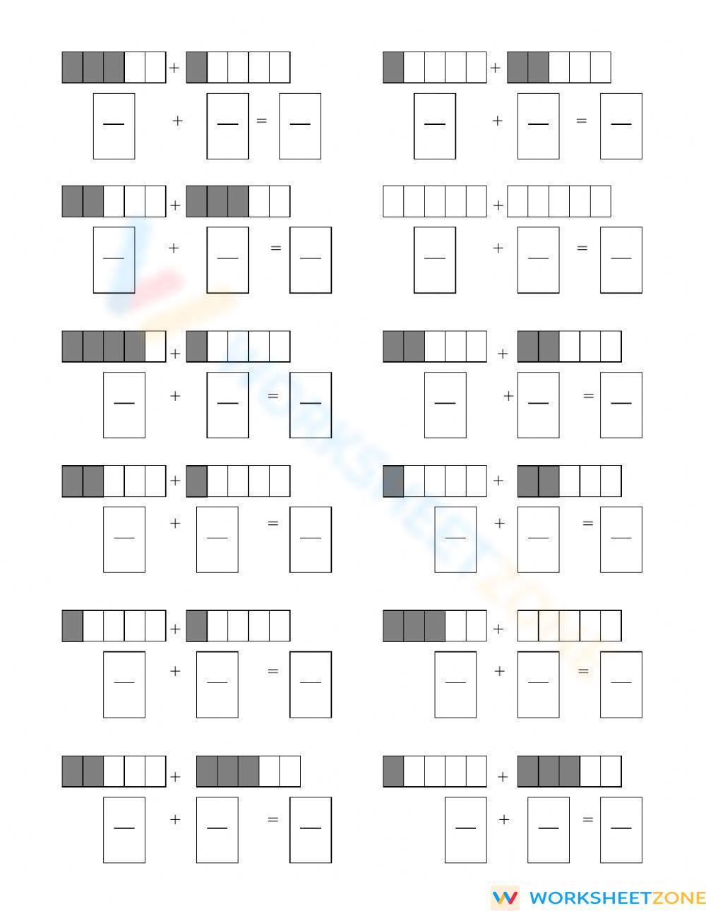 Adding Fractions With Like Denominators Worksheet