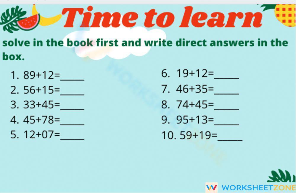 Maths Numbers Worksheet