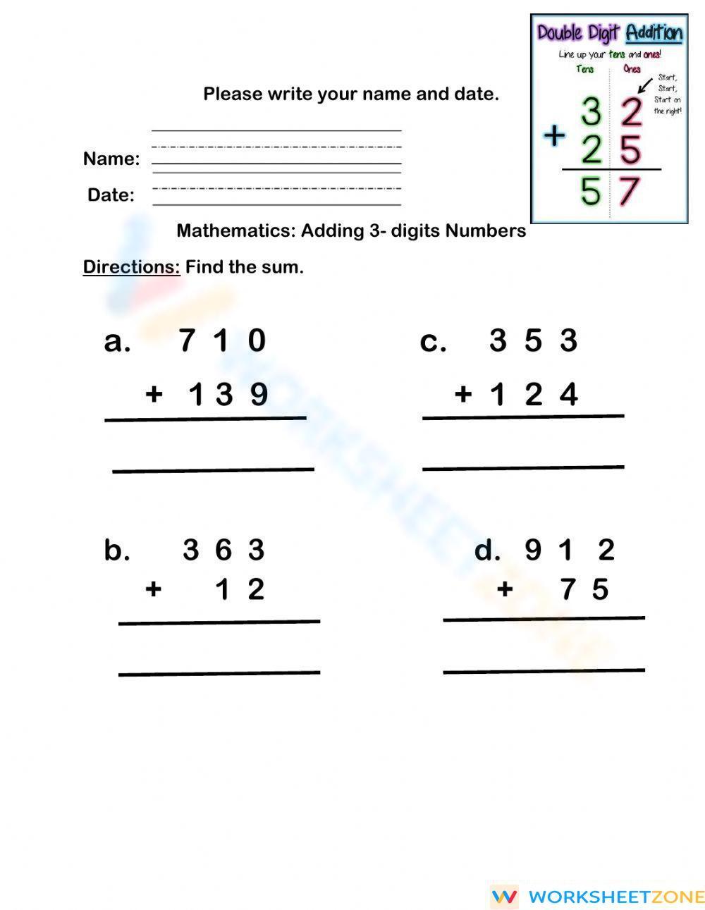 addition-3-digit-worksheet