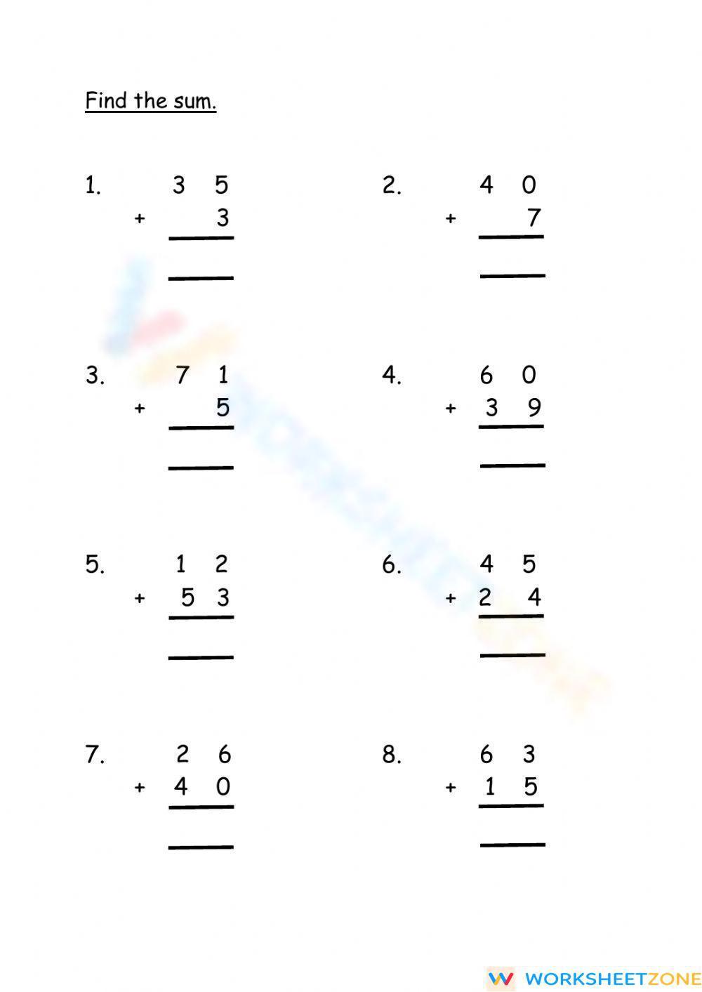 Addition Worksheet