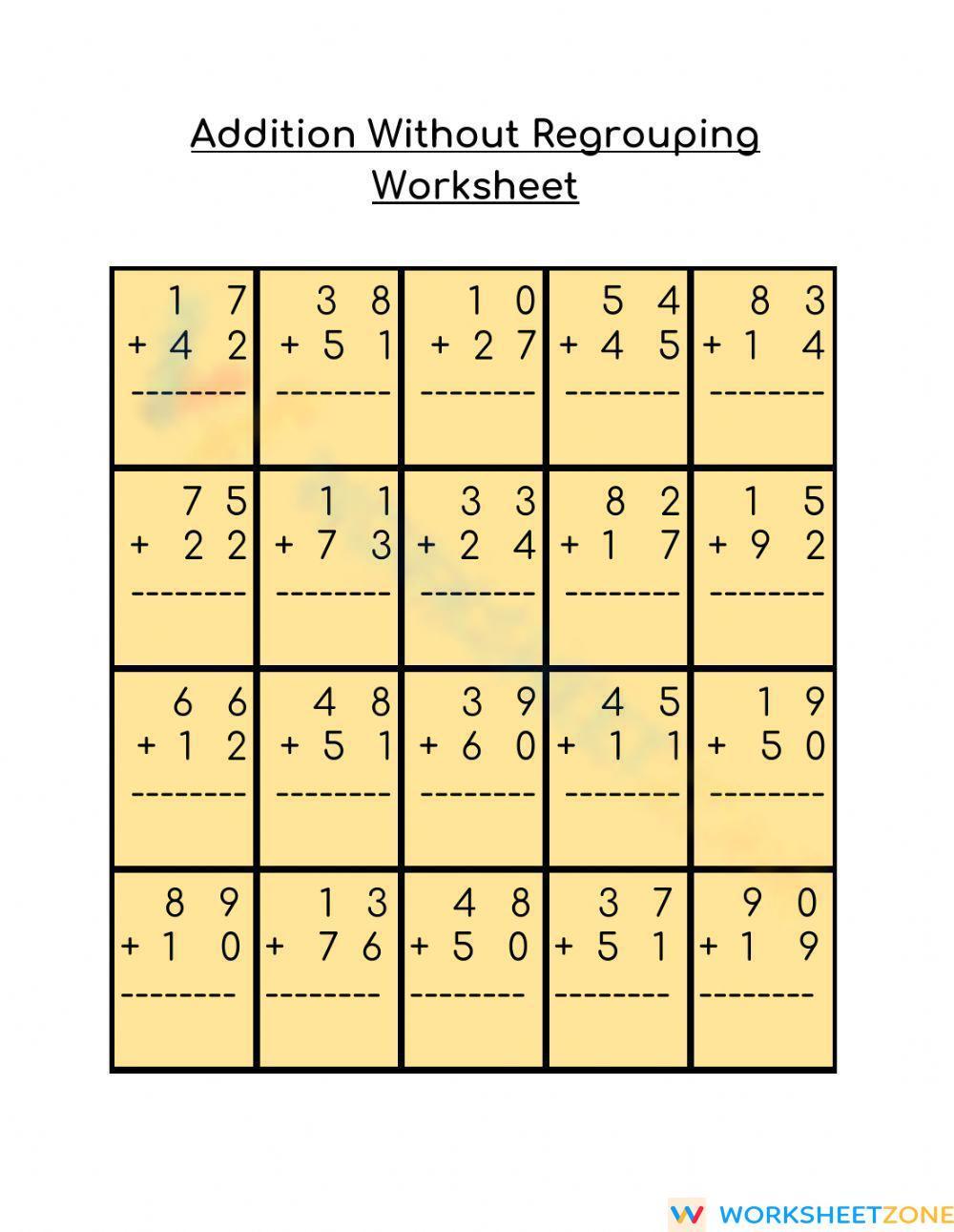 adding-without-regrouping-worksheet