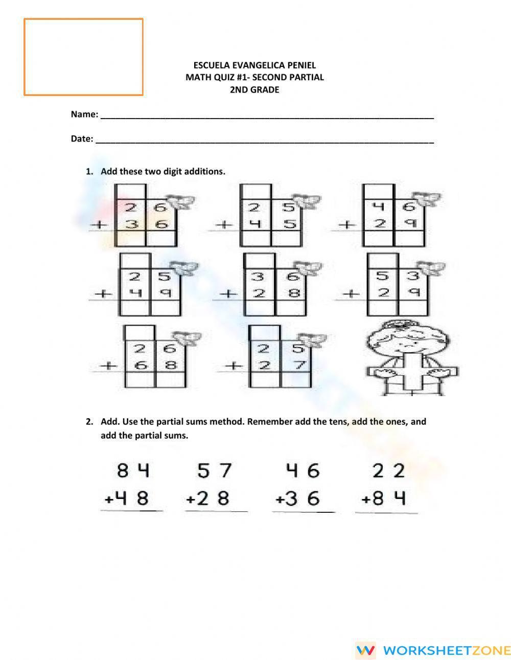 math worksheet quiz