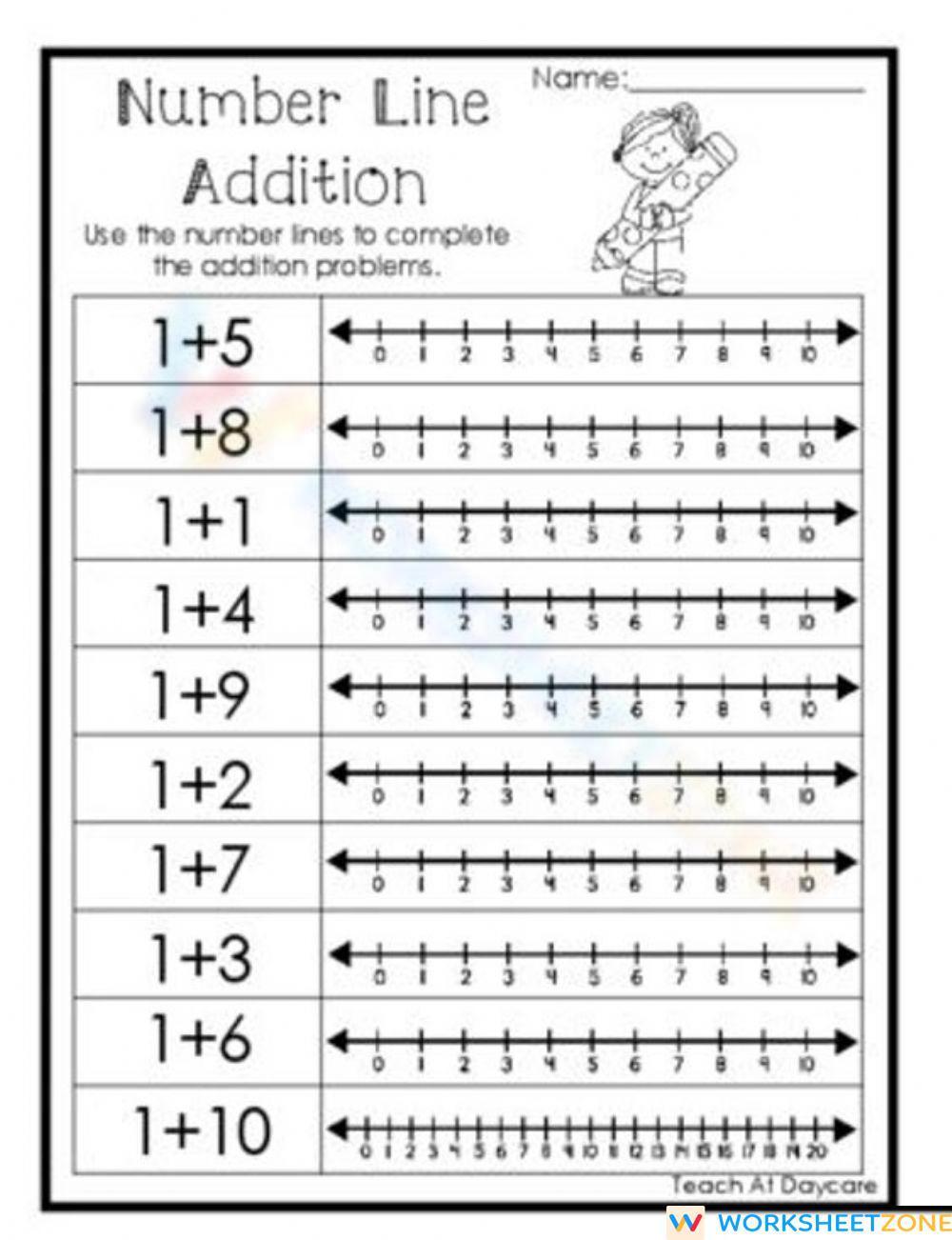 addition-using-number-line-worksheet