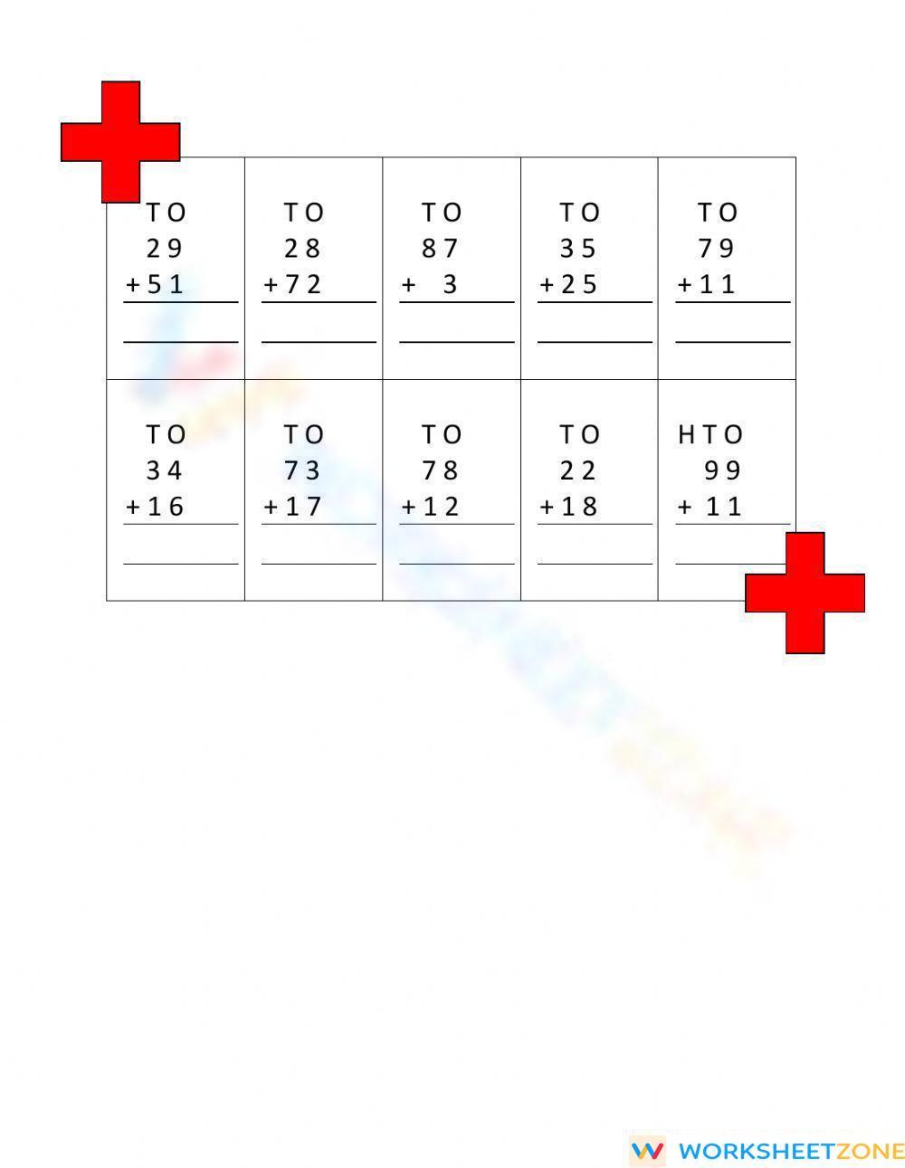 Addition With Carryover Worksheet