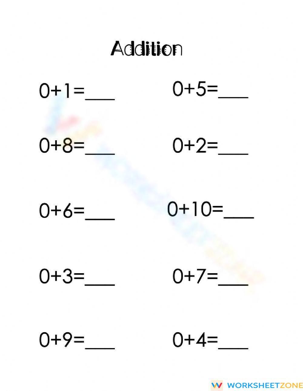 Addition With Zero 3 Worksheet addition-with-zero-3-worksheet