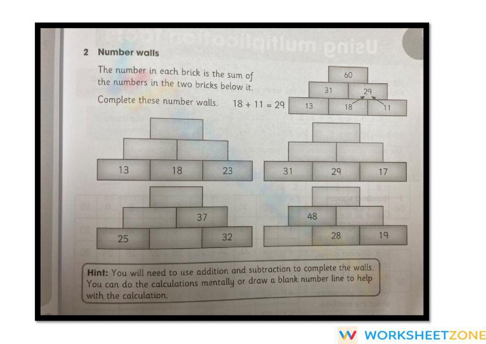 number-walls-worksheet-zone