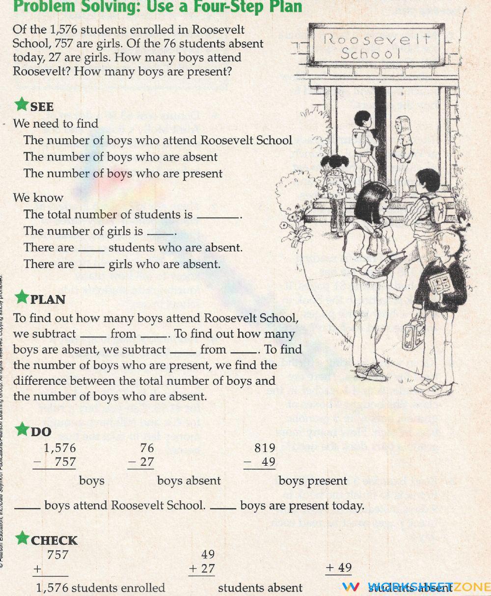 Problem Solving Using The Four Steps Plan 1 Worksheet