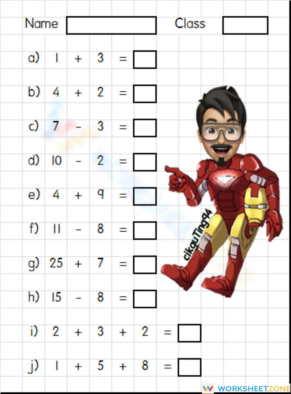 Mt Add And Subtract Drill 10 Worksheet 0602